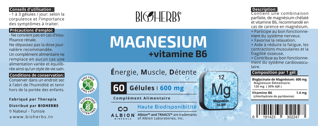 Magnésium Bisglycinate + Vit B6